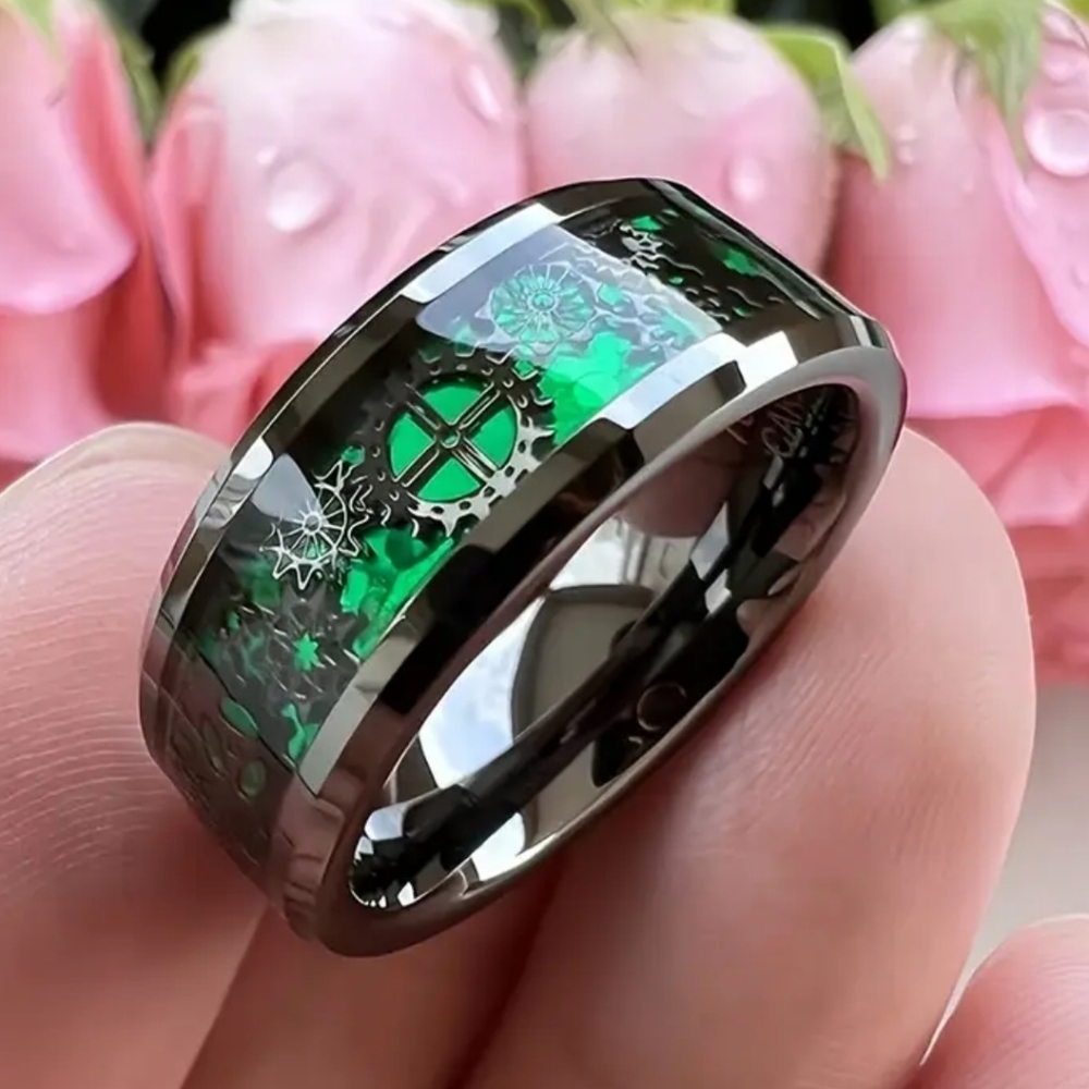 New Green Gear men's stainless steel wedding band size 13 - Picture 2 of 2